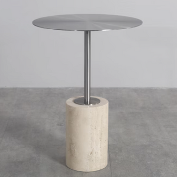 Kathleen Cylinder  Stainless Steel Top Side Table