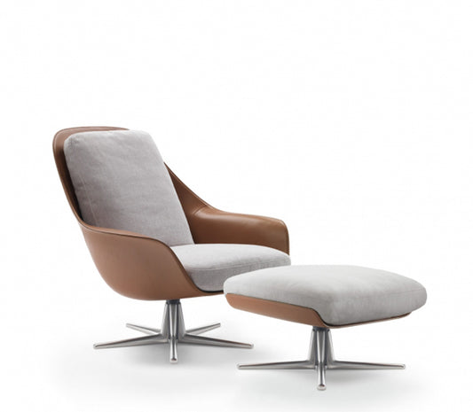 Gerda Uno Revolving Saddle Leather Armchair