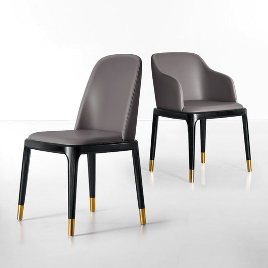Orga Chair with Armrest, Gold Tip Leg